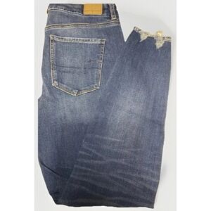 American Eagle Jeans Womens 10 Curvy High Rise Jegging Crop Raw Hem Distressed